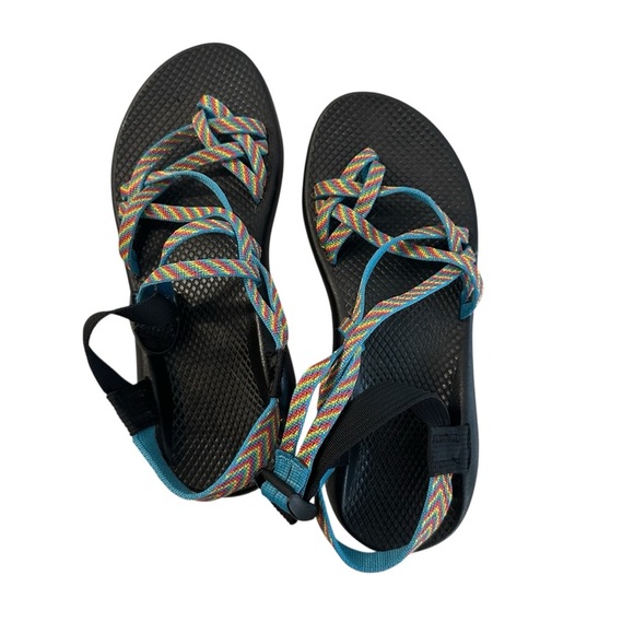 Chaco ZX2 Women’s Classic Colorful Fiesta Strappy Buckle Sandals Sz W10 GUC - Picture 1 of 8